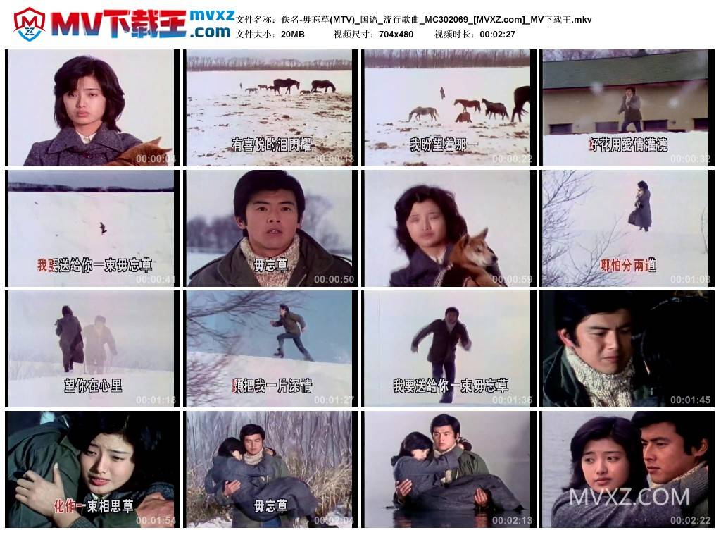 佚名-毋忘草(MTV)_国语_流行歌曲_MC302069